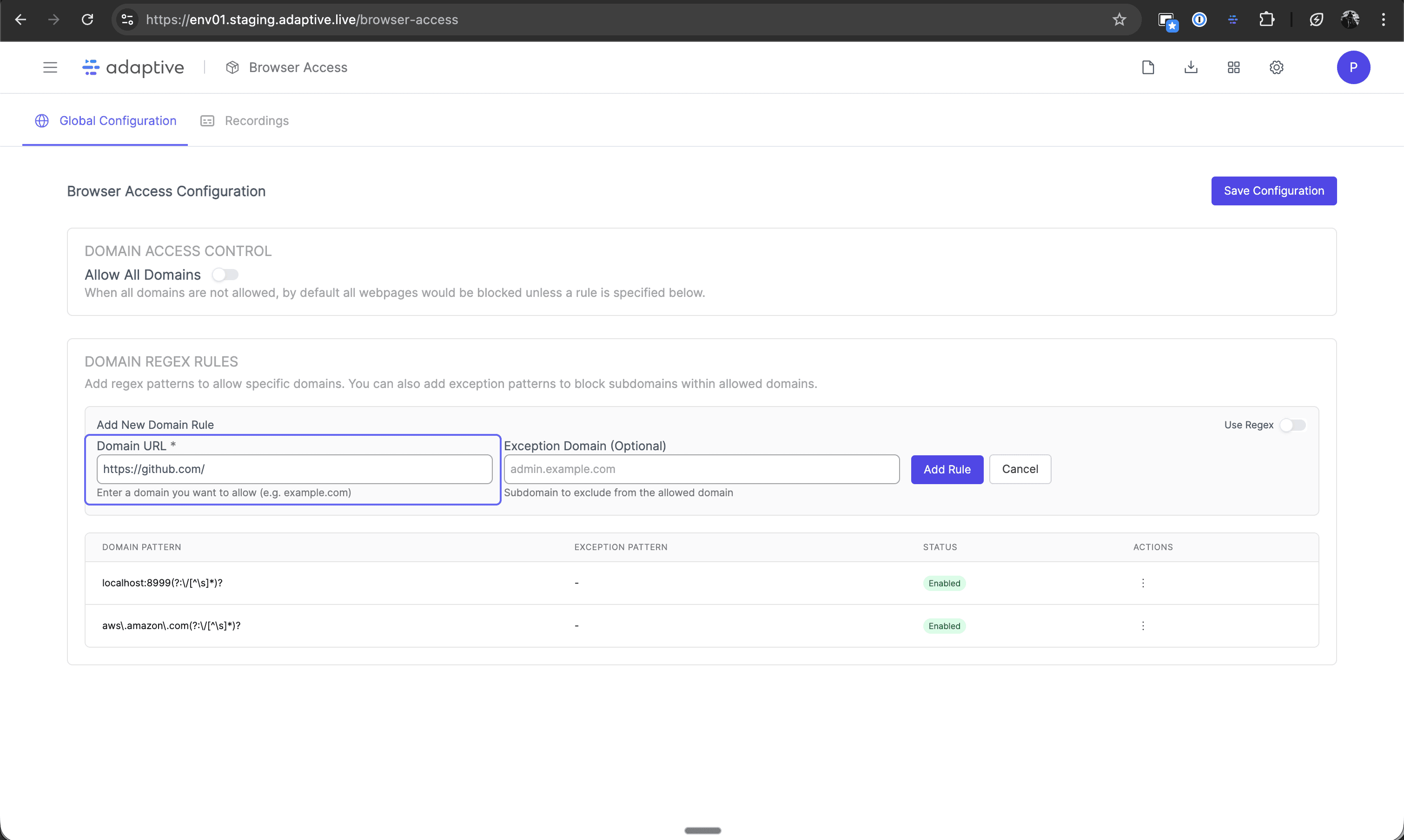 Browser Access - Adaptive Docs